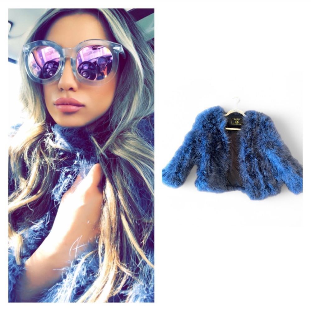 Blue Feather Jacket – Size Small